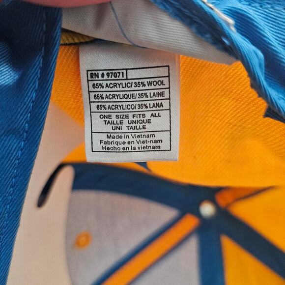 Vtg UCLA Bruins Strapback Hat Cap Blue Yellow Wool 90s College Sports California - Picture 9 of 9